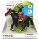 Schleich Osedlaný kůň s kovbojem