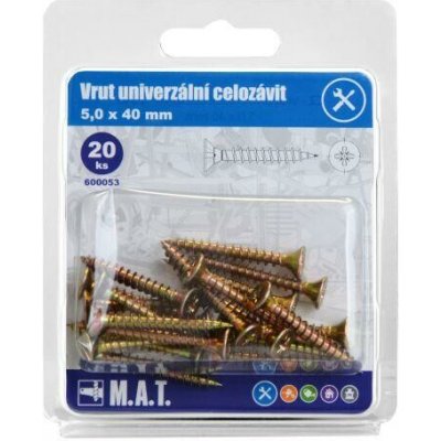 M.A.T. GROUP vrut un.celozávit 5,0x 40mm ZZ (20ks) – Hledejceny.cz