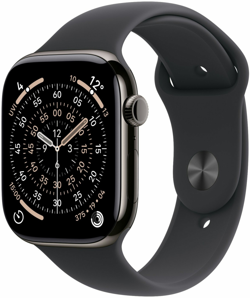 Apple Watch Series 11 GPS + Cellular 42mm Slate Titanium Case with Black Sport Band - S/M MF8R4WF/A