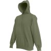 Pánská mikina Fruit of the Loom Mikina Classic Hooded Sweat s kapucí COT-162208a3801 Olivová