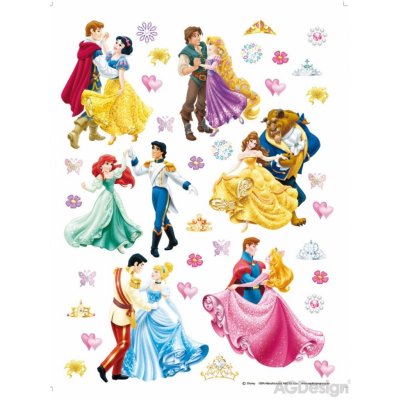 AG Design DK 1774 Samolepící dekorace - Disney Tančící princezny (65 x 85 cm) – Zboží Mobilmania
