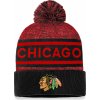 Čepice Fanatics Pánská zimní čepice Chicago Blackhawks Authentic Pro Rink Heathered Cuffed Pom Knit