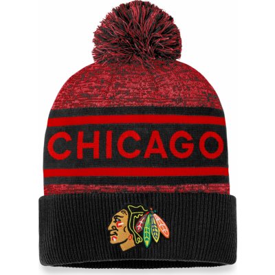 Fanatics pánská zimní čepice Chicago Blackhawks Authentic Pro Rink Heathered Cuffed Pom Knit – Zboží Mobilmania