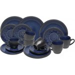 HIT Keramická sada šálků a dezertních talířku ATHENS modrá černá 18 ks – Zboží Dáma