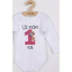 Body s potiskem New Baby Už mám rok růžové – Sleviste.cz