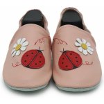 Carozoo kožené capáčky pro ženy růžové s beruškou růžová – Sleviste.cz