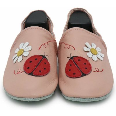 Carozoo kožené capáčky pro ženy růžové s beruškou růžová – Sleviste.cz