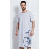 Pánské pyžamo Cool Comics bicykl noční košile krátký rukáv šedá