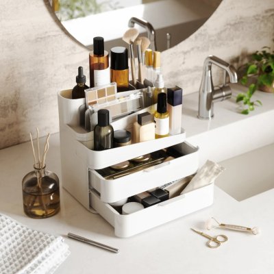 Umbra Organizér na kosmetiku GLAM bílý šedý – Zboží Dáma