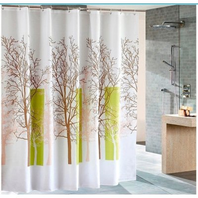 Aqualine polyester bílá/zelená strom ZP009 180 x 200 cm – Zboží Dáma