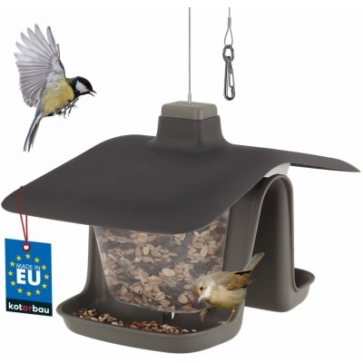 Prosperplast krmítko pro ptáky BIRDYFEED DOUBLE šedý kámen 28cm – Zboží Dáma