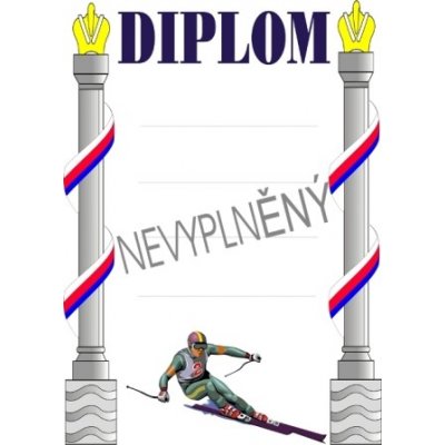 VIZINGR Lyžování diplom A4 č.24 Lyže č.24 BEZ TEXTU – Hledejceny.cz