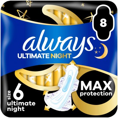 Always Ultimate Night hygienické vložky Vel. 6 s křidélky 8 ks – Zboží Mobilmania