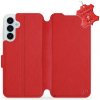 Pouzdro a kryt na mobilní telefon Mobiwear Kožené Flip Samsung Galaxy A25 5G - Červené - L_RDS