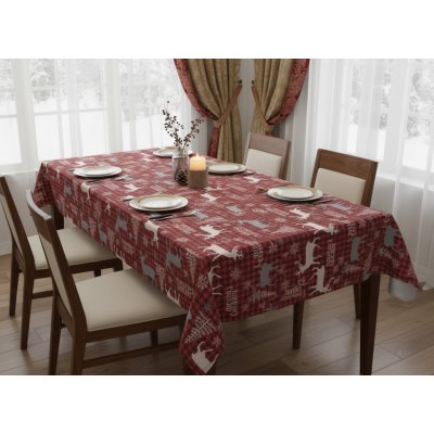 Mybesthome Vánoční ubrus Natale MAGIC I. červená motiv C 130x230 cm – Zboží Dáma