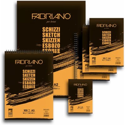 Fabriano SCHIZZI skicovací blok A5 90 g 60 listů drátěná vazba na delší straně – Zboží Dáma