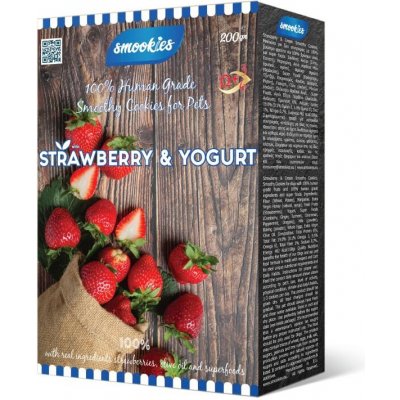 SMOOKIES Premium STRAWBERRY jahodové sušenky 100% human grade 200 g – Zboží Mobilmania