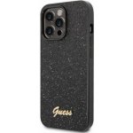 Pouzdro Guess Glitter Flakes Metal Logo Apple iPhone 14 Pro černé – Zboží Mobilmania