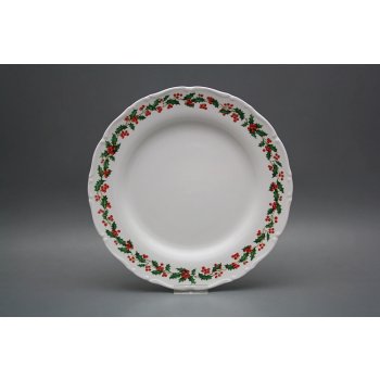 Bohemia Porcelán 1987 Talíř mělký 25cm Ofélie Vánoční Cesmína KBB