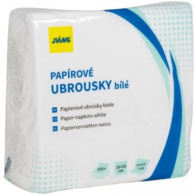 SVING Papírové ubrousky SVING 1V bílé 100ks 33x33cm – Sleviste.cz