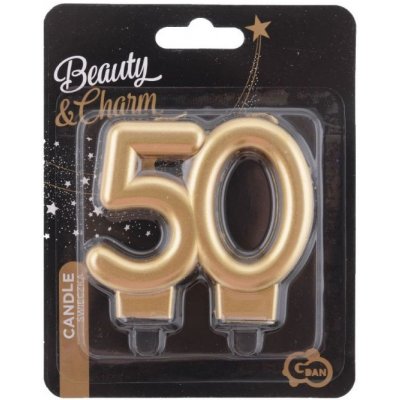 Godan Svíčka narozeninová číslice 50 metalická rosegold – Sleviste.cz
