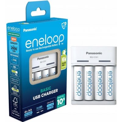 Panasonic Eneloop Basic BQ-CC61 + 4x AA 2200mAh – Zboží Mobilmania