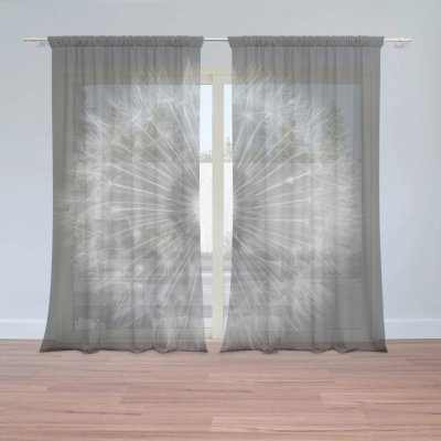 Sablio Záclony Černobílá pampeliška: 2ks 150x250cm – Hledejceny.cz