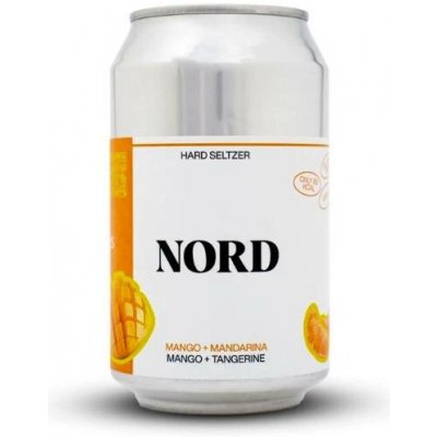 Nord hard seltzer mango mandarinka 4% 0,33 l (holá láhev) – Sleviste.cz