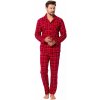 Pánské pyžamo M-Max Alan 1391 pánské pyžamo dlouhé propínací červené