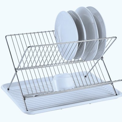 MSV skládací odkapávač na nádobí DRAIN, bílý, chromovaná ocel, 40 x 34,5 x 27 cm 110532 – Hledejceny.cz