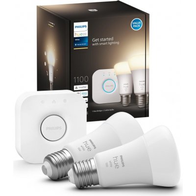 Philips Hue BT LED žárovka E27 9.5W teplá bílá 2ks chytrá LED žárovka 806 lm 2200-6500 K stmívatelná – Zboží Živě