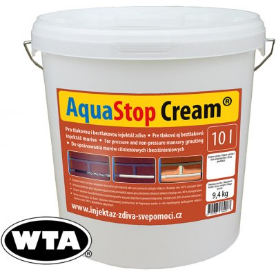 AquaStop Cream 10l injektážní krém pro sanaci zdiva krémovou injektáží proti vlhkosti
