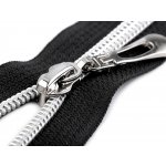 Spirálový zip No 7 délka 70 cm se stříbrnými zoubky - černá – Zboží Mobilmania