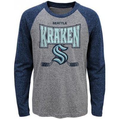 Outerstuff dětské tričko Seattle Kraken Stick Up LS Triblend Raglan dlouhý rukáv – Zboží Mobilmania