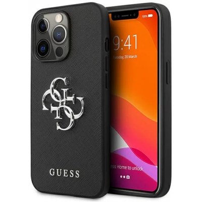 Guess iPhone 13 Pro Saffiano 4G Metal Logo černé – Zboží Živě