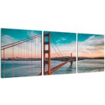 Obraz- Golden Gate, San Francisco, třídílný 90x30 cm – Hledejceny.cz