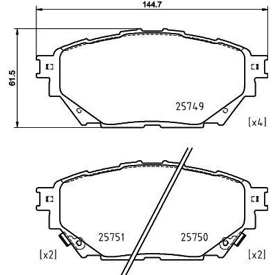 Sada brzdových destiček, kotoučová brzda HELLA 8DB 355 039-471 (8DB355039471) – Sleviste.cz