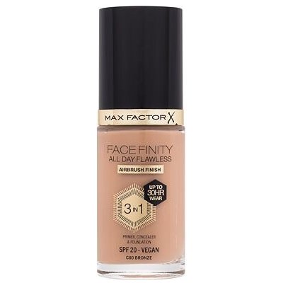 Max Factor Facefinity All Day Flawless SPF20 tekutý make-up s uv ochranou C80 Bronze 30 ml – Zboží Mobilmania