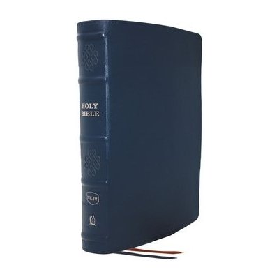 NKJV, Single-Column Reference Bible, Genuine Leather, Blue, Comfort Print