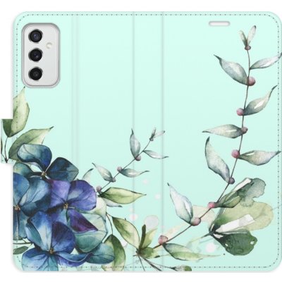 Pouzdro iSaprio Flip s kapsičkami na karty - Blue Flowers Samsung Galaxy M52 5G – Zboží Mobilmania