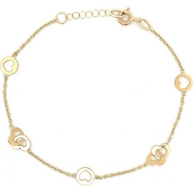 Beny Jewellery zlatý dámský náramek se Srdíčky 7020063 – Zboží Mobilmania
