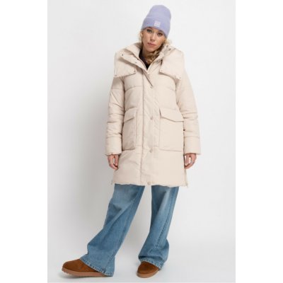 Reporter Young prošívaná bunda s kapucí v prodlouženém střihu béžová – Hledejceny.cz