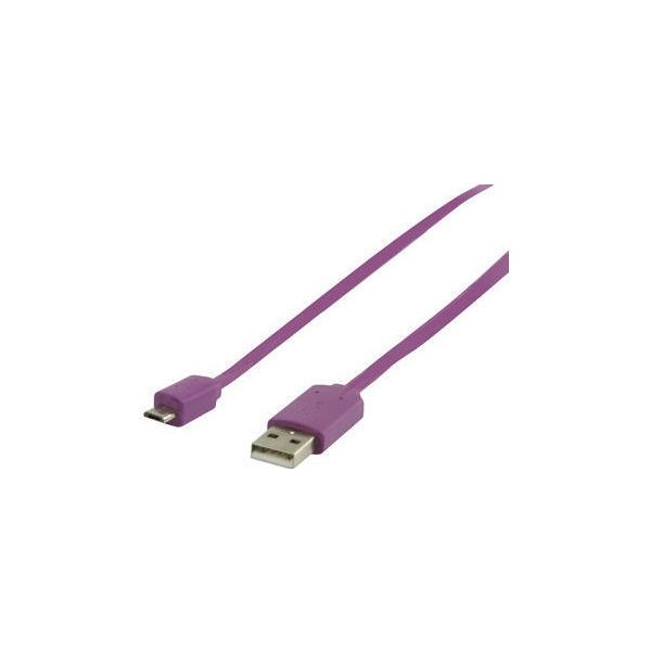 usb kabel nedis Valueline VLMP60410U1.00 kabel USB 2.0 > micro USB fialový 1m