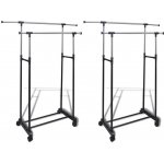 Petrashop Nastavitelné stojany na oblečení 2 ks 2 šatní tyče Černý 270182 – Zboží Dáma