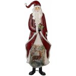 Clayre & Eef Červená kovová dekorace Santa Claus - 33*16*85 cm – Hledejceny.cz