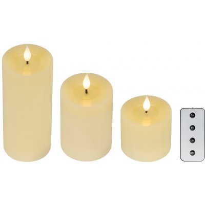 Sada 3 LED svíček Lumineo, krémová, Kaemingk – Hledejceny.cz