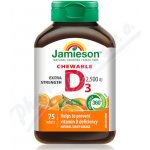 Jamieson D3 2500IU pomeranč cucací 75 tablet – Hledejceny.cz