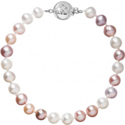 Evolution Group perlový náramek z říčních perel se zapínáním z bílého 14 karátového zlata 823004.3/9270B multi