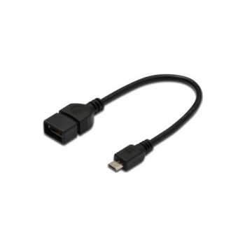 Digitus AK-300309-002-S USB 2.0, OTG, type micro B - A, M/F, 0.2m