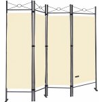 FurniGO 4-panelový paravan Lucca krémový – Sleviste.cz